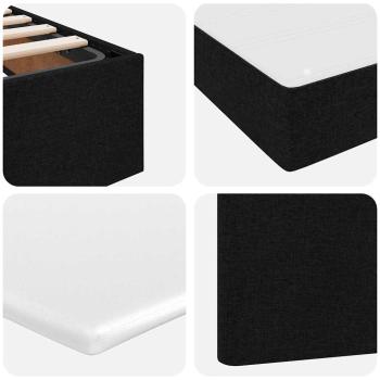 Aufbewahrungsbett mit Matratze Schwarz 100 x 200 cm Polyester