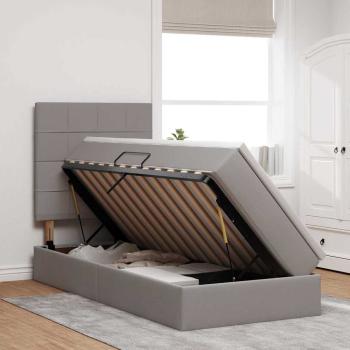 Aufbewahrungsbett mit Matratze Taupe 100 x 200 cm Polyester