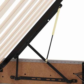 Aufbewahrungsbett mit Matratze Taupe 90 x 200 cm Polyester