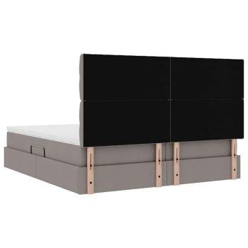 ARDEBO.de - Aufbewahrungsbett mit Matratze Taupe 200 x 200 cm Kunstleder