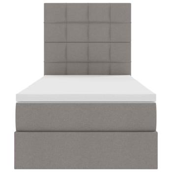 Bett mit Stauraum und LED mit LED Taupe 100 x 200 cm Polyester