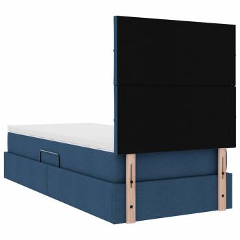 Bett mit Stauraum und LED mit LED Blau 100 x 200 cm Polyester