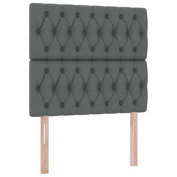 Bett mit Stauraum und LED Dunkelgrau 100 x 200 cm Polyester