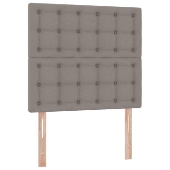 Bett mit Stauraum und LED mit LED Taupe 90 x 200 cm Polyester