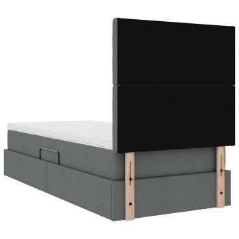 Bett mit Stauraum und LED Dunkelgrau 100 x 200 cm Polyester