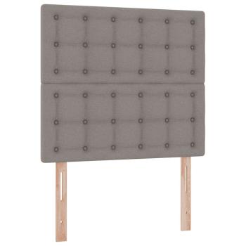 Bett mit Stauraum und LED mit LED Taupe 100 x 200 cm Polyester