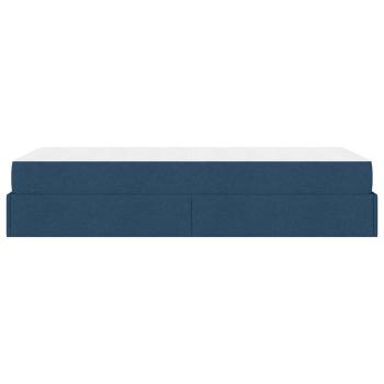 Bettgestell mit Matratze mit Matratze 2 pcs Blau Stoff
