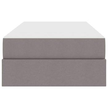 Aufbewahrungsbett mit Matratze Taupe 90 x 200 cm Polyester