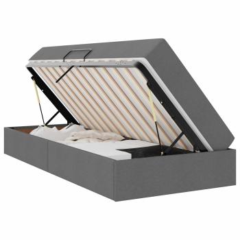 Aufbewahrungsbett mit Matratze Dunkelgrau 100 x 200 cm