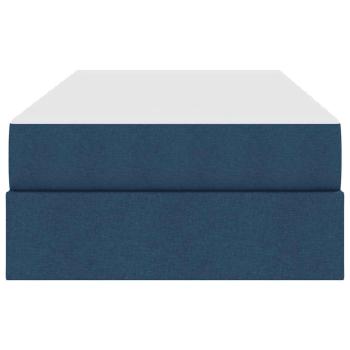 Aufbewahrungsbett mit Matratze Blau 100 x 200 cm Polyester