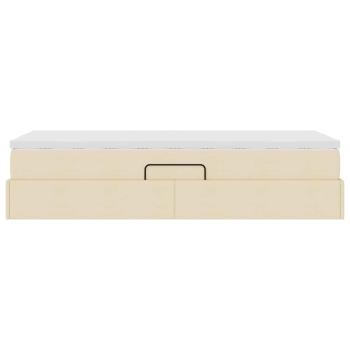 Aufbewahrungsbett mit Matratze Creme 90 x 200 cm Polyester
