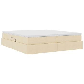 Aufbewahrungsbett mit Matratze Creme 180 x 200 cm Polyester