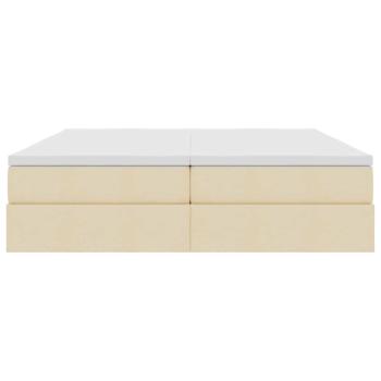 Aufbewahrungsbett mit Matratze Creme 180 x 200 cm Polyester