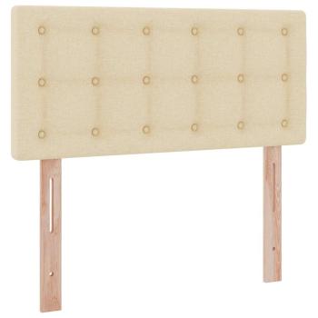 Aufbewahrungsbett mit Matratze Creme 90 x 200 cm Holzwerkstoff