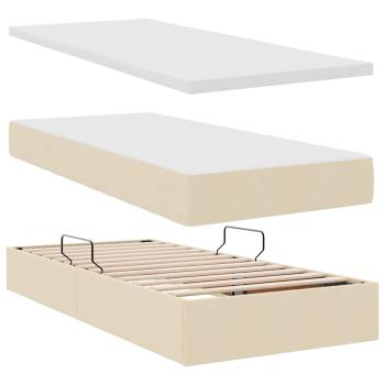 Aufbewahrungsbett mit Matratze Creme 180 x 200 cm Kunstleder