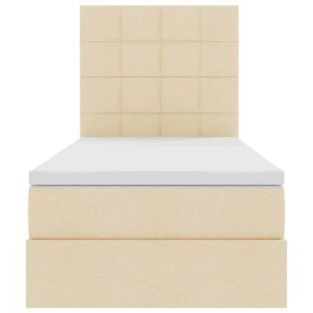 Aufbewahrungsbett mit Matratze Creme 90 x 200 cm Polyester