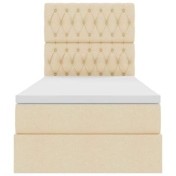 Aufbewahrungsbett mit Matratze Creme 90 x 200 cm Polyester
