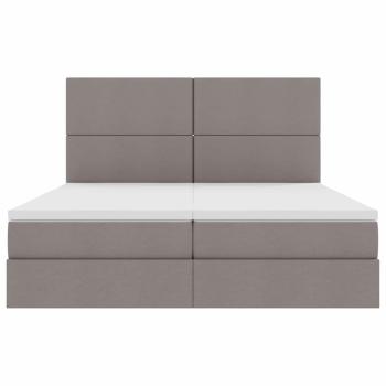 Aufbewahrungsbett mit Matratze Taupe 180 x 200 cm Kunstleder