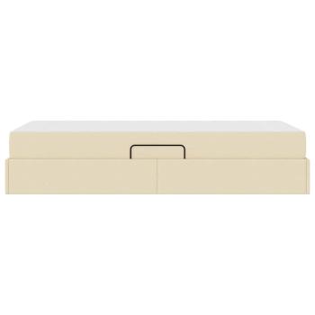 ARDEBO.de - Aufbewahrungsbett mit Matratze Creme 90 x 200 cm Polyester