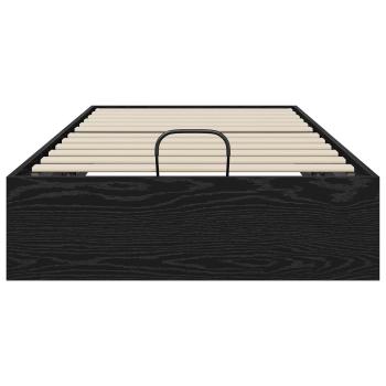 Ottoman Bettgestell Schwarz Eichen-Optik 193 x 120 x 25 cm