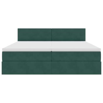 Aufbewahrungsbett mit Matratze Dunkelgrün 90 x 200 cm