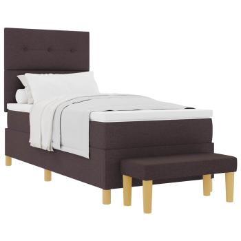 Boxspringbett mit Matratze Dunkelbraun 90 x 190 cm Stoff