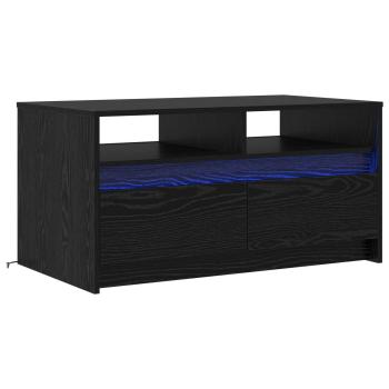 Couchtisch Schwarz Eichen-Optik 90 x 50 x 45 cm Holzwerkstoff