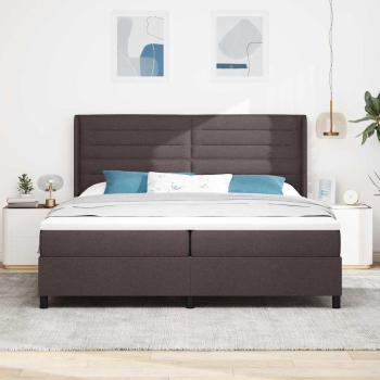 Boxspringbett mit Matratze Dunkelbraun 200 x 200 cm Stoff