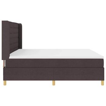 Boxspringbett mit Matratze Dunkelbraun 200 x 200 cm Stoff