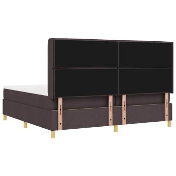 Boxspringbett mit Matratze Dunkelbraun 200 x 200 cm Stoff