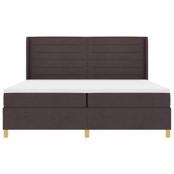 Boxspringbett mit Matratze Dunkelbraun 200 x 200 cm Stoff