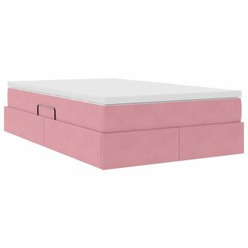 Aufbewahrungsbett mit Matratze Rosa 120 x 200 cm Samt