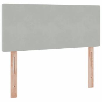 Aufbewahrungsbett mit Matratze Hellgrau 120 x 190 cm Samt