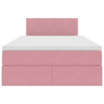 Aufbewahrungsbett mit Matratze Rosa 120 x 200 cm Samt