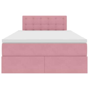 Aufbewahrungsbett mit Matratze Rosa 120 x 200 cm Samt