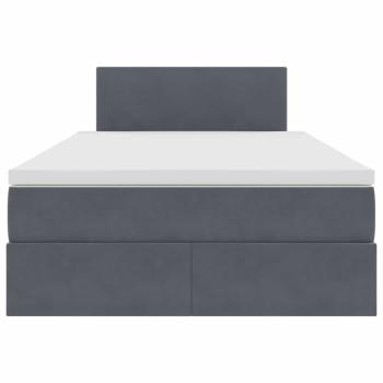 Bett mit Stauraum und LED mit LED Dunkelgrau 120 x 190 cm Samt