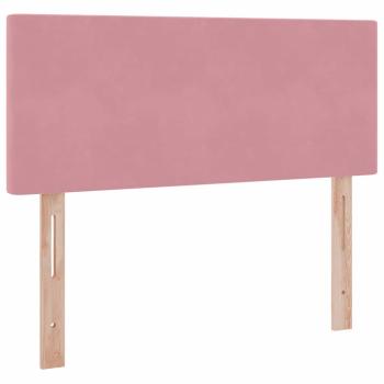 ARDEBO.de - Bett mit Stauraum und LED mit Matratze Rosa 120 x 200 cm Samt