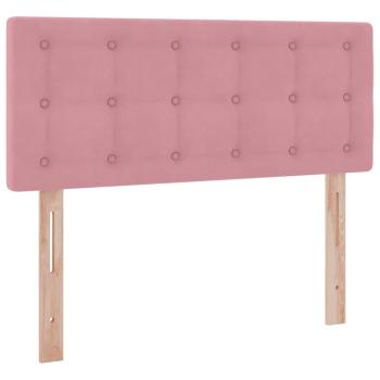 Bett mit Stauraum und LED mit Matratze Rosa 120 x 200 cm Samt