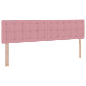 Bett mit Stauraum und LED mit Matratze Rosa 180 x 200 cm Samt