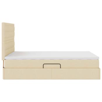 Aufbewahrungsbett mit Matratze Creme 140 x 200 cm Polyester