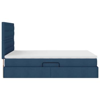 Aufbewahrungsbett mit Matratze Blau 140 x 200 cm Polyester