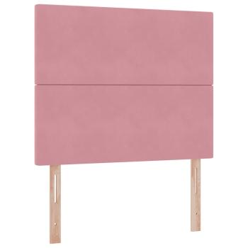 Aufbewahrungsbett mit Matratze Rosa 120 x 200 cm Samt