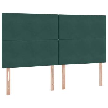 Aufbewahrungsbett mit Matratze Dunkelgrün 180 x 200 cm Samt