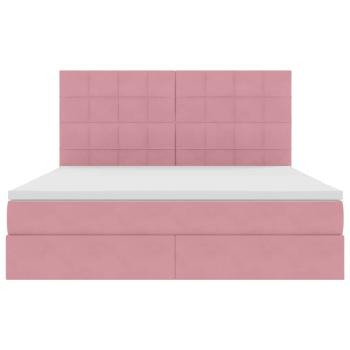 Aufbewahrungsbett mit Matratze Rosa 180 x 200 cm Samt