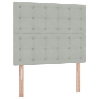 Aufbewahrungsbett mit Matratze Hellgrau 120 x 190 cm Samt