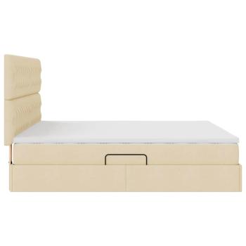 Bett mit Stauraum und LED mit LED Creme 180 x 200 cm Polyester