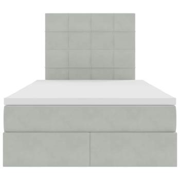 Bett mit Stauraum und LED mit LED Hellgrau 120 x 190 cm Samt