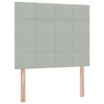 Bett mit Stauraum und LED mit LED Hellgrau 120 x 190 cm Samt