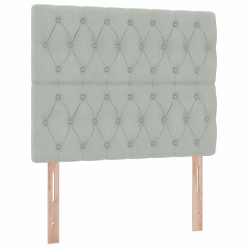 Bett mit Stauraum und LED mit LED Hellgrau 120 x 190 cm Samt