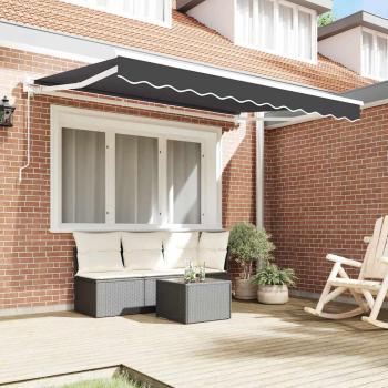 Einziehbare Markise Anthrazit 250 x 200 cm Polyester und Metall